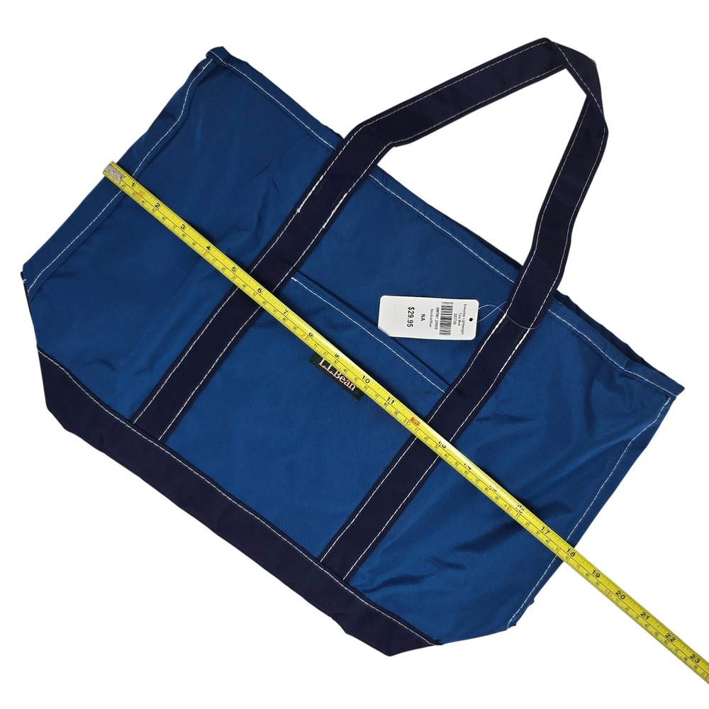 LL Bean Everyday Lightweight Tote Medium Nautical Blue Nylon Bag 283728 - Picture 3 of 14